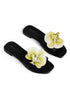 Sandalia Plana Negra Flor 202L